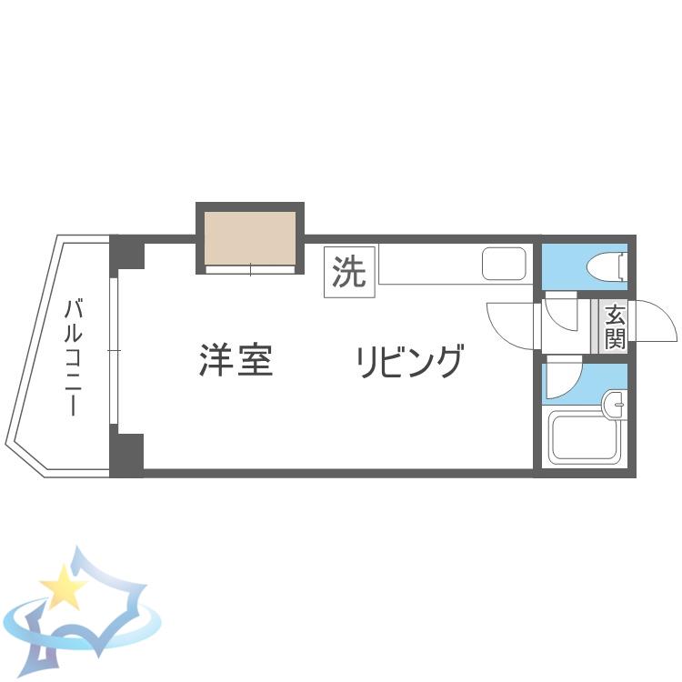 円山ハイム(1LDK/4階)の間取り写真