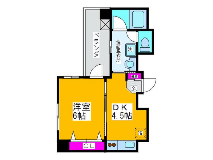 プログレス櫛屋町(1DK/2階)の間取り写真