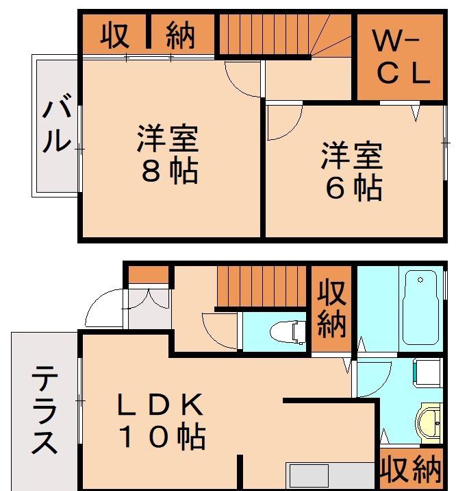 グリーンハウス I棟(2LDK/1階)の間取り写真