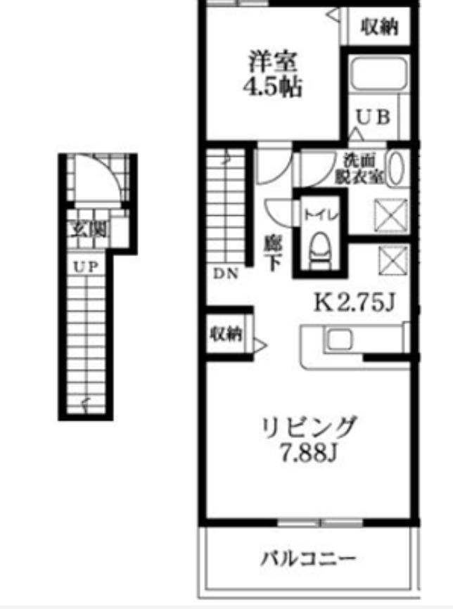 リーブルファイン松ノ木(1LDK/2階)の間取り写真