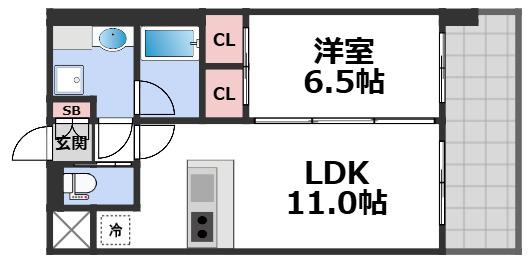 PHOERME城北公園(1LDK/7階)の間取り写真