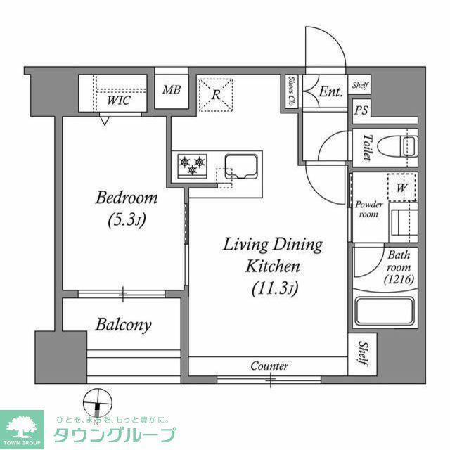 ACP RESIDENCE 中野新橋(1LDK/2階)の間取り写真