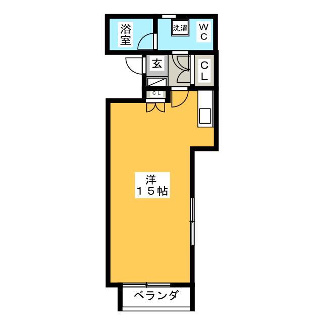 カーサ エスタシオン(ワンルーム/2階)の間取り写真