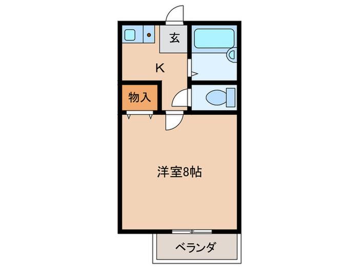 ゴールデンK(1K/1階)の間取り写真