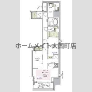 アーバネックス堺筋本町(2LDK/8階)の間取り写真