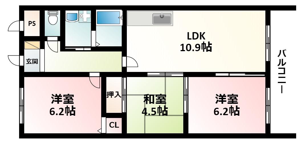 ラ・メゾン・ブリエ(3LDK/2階)の間取り写真