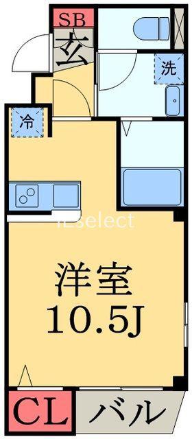 リベルテプレジール蘇我(1K/4階)の間取り写真