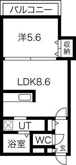 ディッセン豊平橋(1LDK/1階)の間取り写真