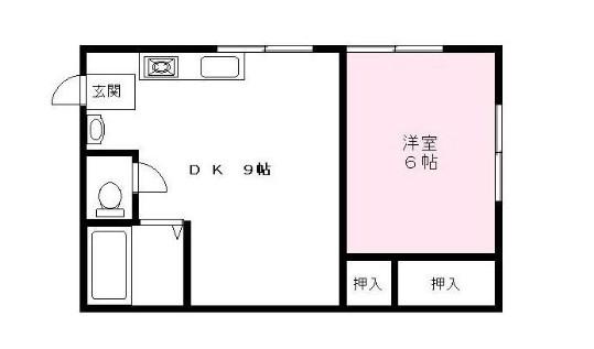 学大コーポ(1DK/1階)の間取り写真
