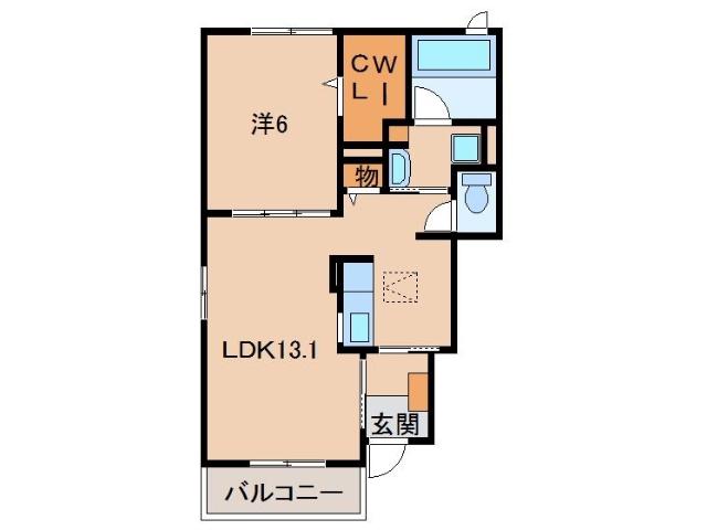 シエン ノワール(1LDK/1階)の間取り写真