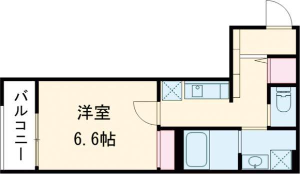 AZUR舟入南(1K/3階)の間取り写真