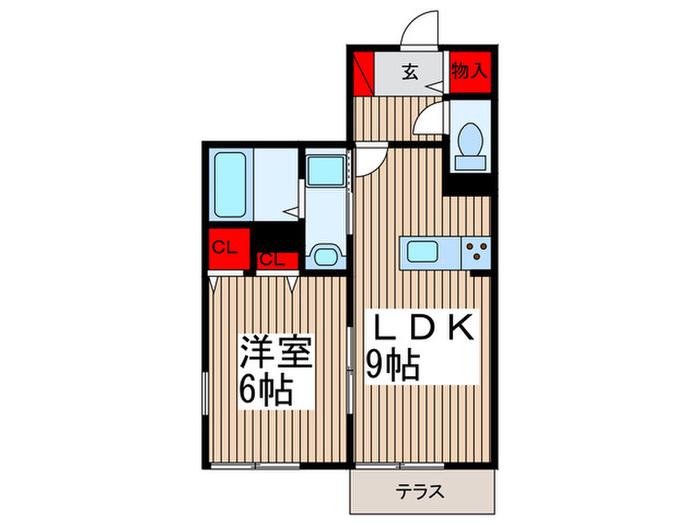 コンチェルトハイム(1LDK/1階)の間取り写真