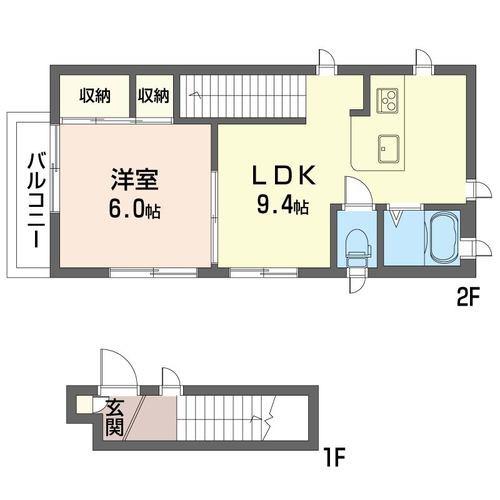 アークハイツ(1LDK/2階)の間取り写真
