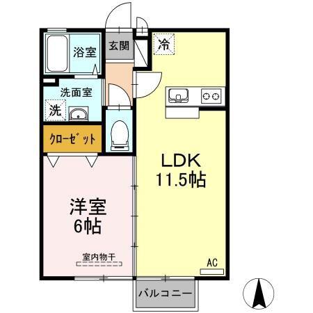 サンライズ(1LDK/2階)の間取り写真