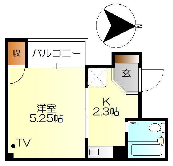 アメニティー本通(1K/6階)の間取り写真