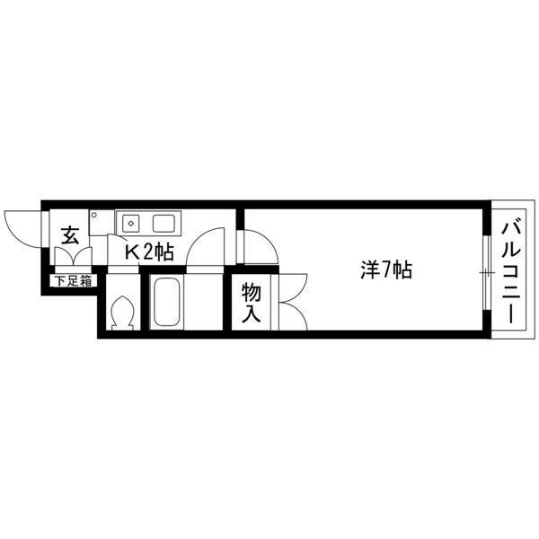 アピテ相川(1K/5階)の間取り写真