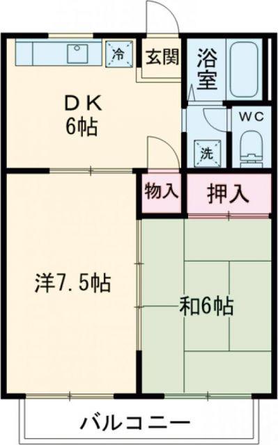 芝池マンション(2DK/2階)の間取り写真