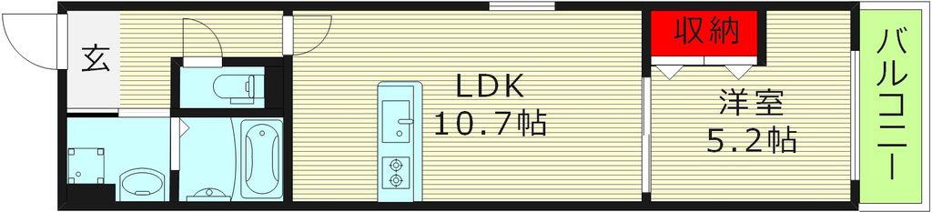 アート城北公園(1LDK/3階)の間取り写真