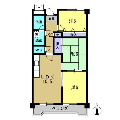 スカイガーデン兜山(3LDK/2階)の間取り写真