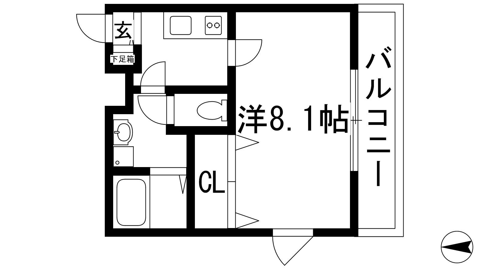 ISE-GRAND池田2(1K/2階)の間取り写真
