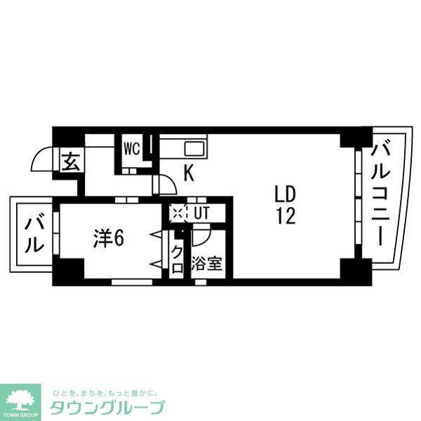 ブルームライフ今池(1LDK/5階)の間取り写真