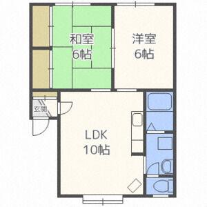 アーバンローズI(2LDK/2階)の間取り写真