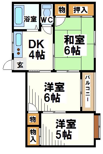 コーポ静香(3K/2階)の間取り写真