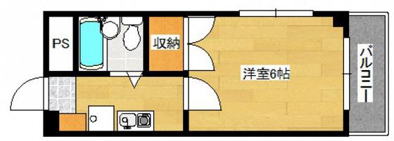 パステルクボ15(1K/3階)の間取り写真