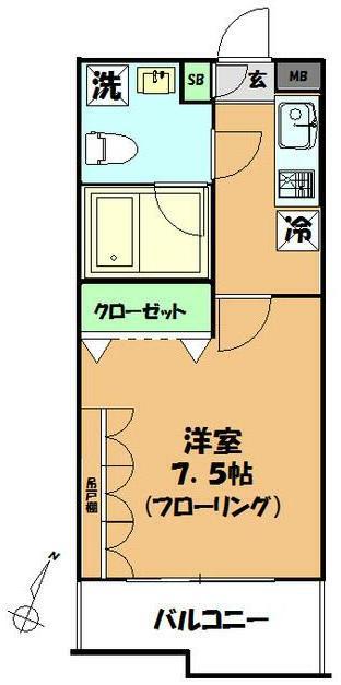 エフ・デビュー(1K/3階)の間取り写真