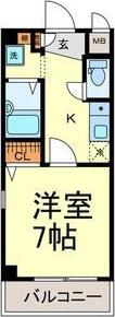ポーロニア柳原(1K/2階)の間取り写真