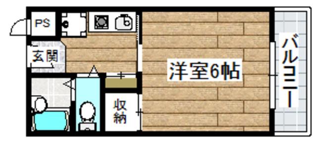 光栄ハイツ芥川(1K/3階)の間取り写真