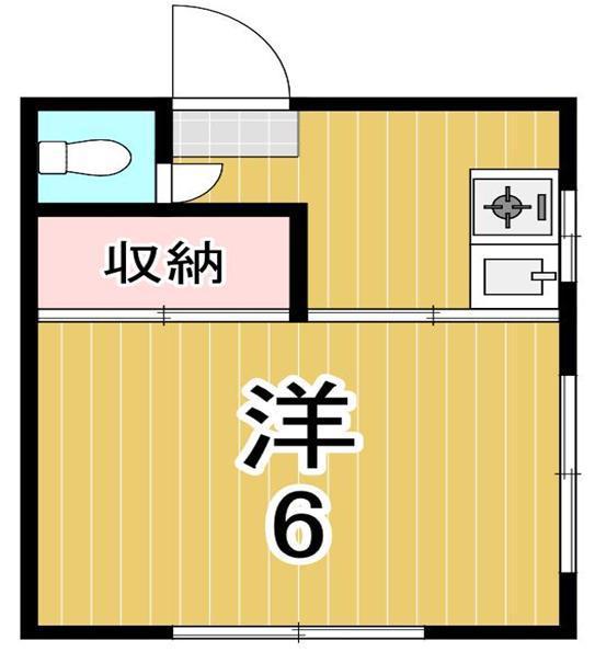 東荘(1K/3階)の間取り写真