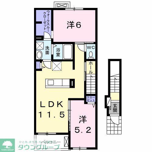 ピエーノ ディ ルース(2LDK/2階)の間取り写真
