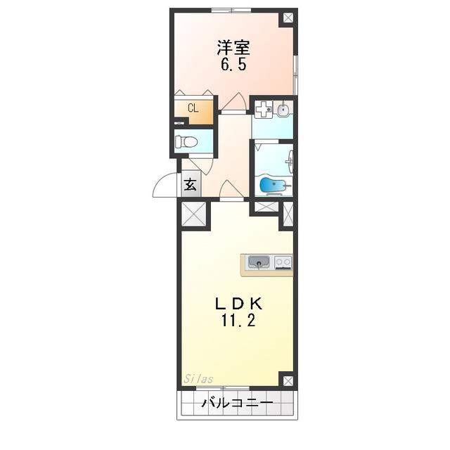 ジュノー III(1LDK/2階)の間取り写真