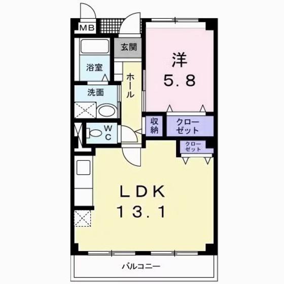 メディアーマ(1LDK/2階)の間取り写真