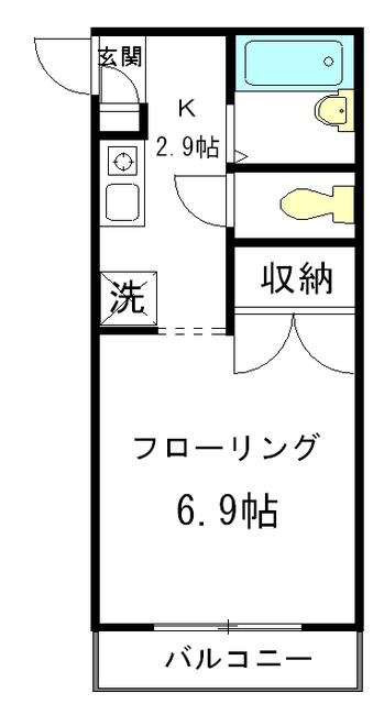 メゾンアイエム(1K/2階)の間取り写真