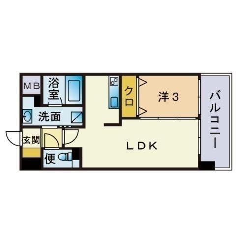 F・PARC 高宮(1LDK/7階)の間取り写真