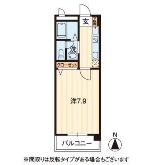 フィネス昭和町II(1K/3階)の間取り写真