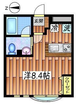 グランディール桜丘(ワンルーム/2階)の間取り写真