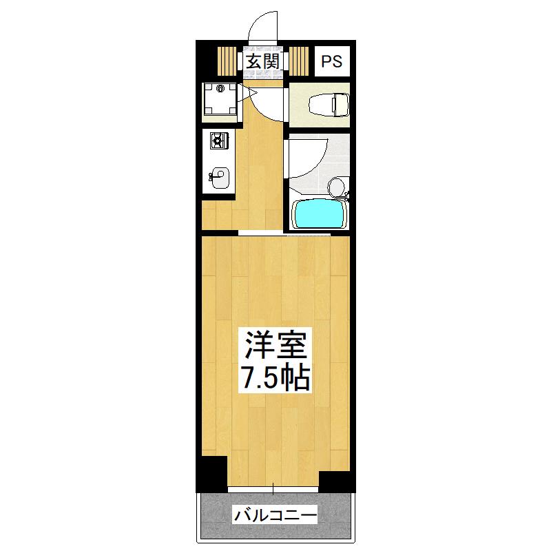 メゾンエルセラーン(1K/5階)の間取り写真