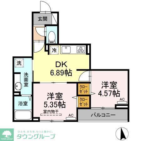 グラナーデ目白御留山(2DK/3階)の間取り写真