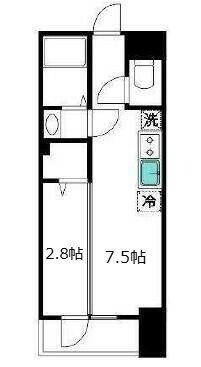 VISTA豊島(1DK/5階)の間取り写真