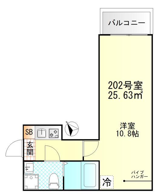 VALLE FELIZ雑色(1K/2階)の間取り写真