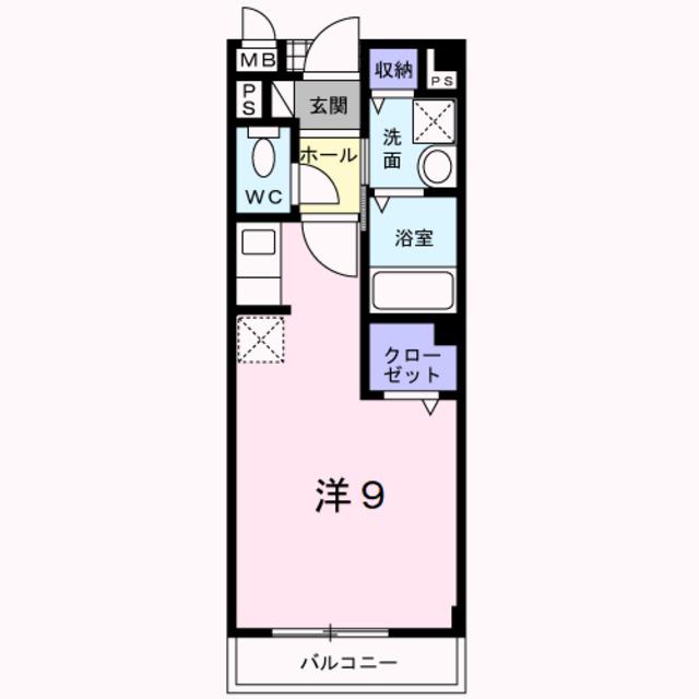 パークビサイド(ワンルーム/2階)の間取り写真