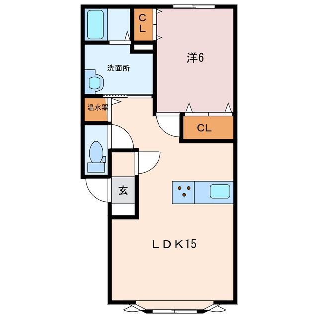レスミルズ(1LDK/1階)の間取り写真