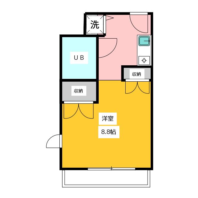 貫井北町プレイス(ワンルーム/3階)の間取り写真