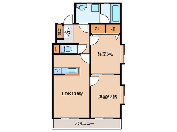 水切浅田ビル(2LDK/4階)の間取り写真