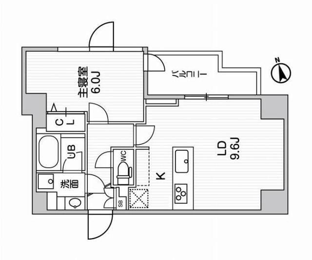 オルタナ南大井(1LDK/4階)の間取り写真