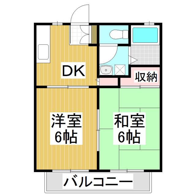 パナメゾンB(2DK/1階)の間取り写真