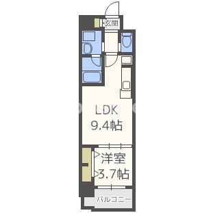 アーバネックス北久宝寺(1LDK/7階)の間取り写真